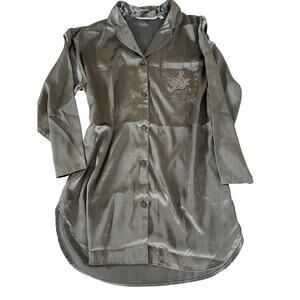 Victoria's Secret sleepshirt women’s size Med metallic brown VTG  1997 Button up